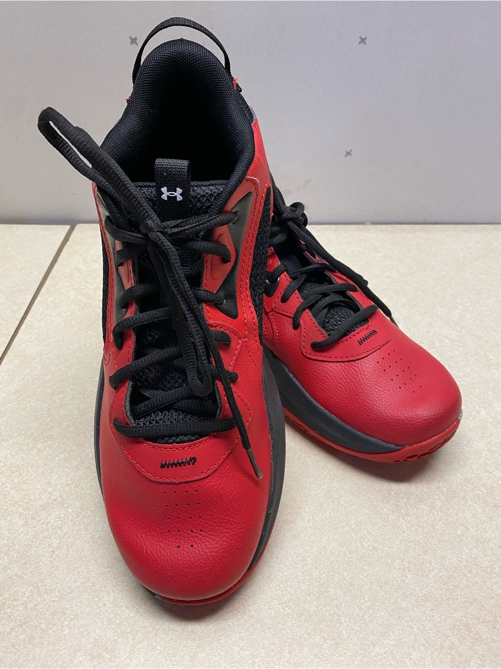 Under Armour Kids Red and Black Athletic Sneakers
